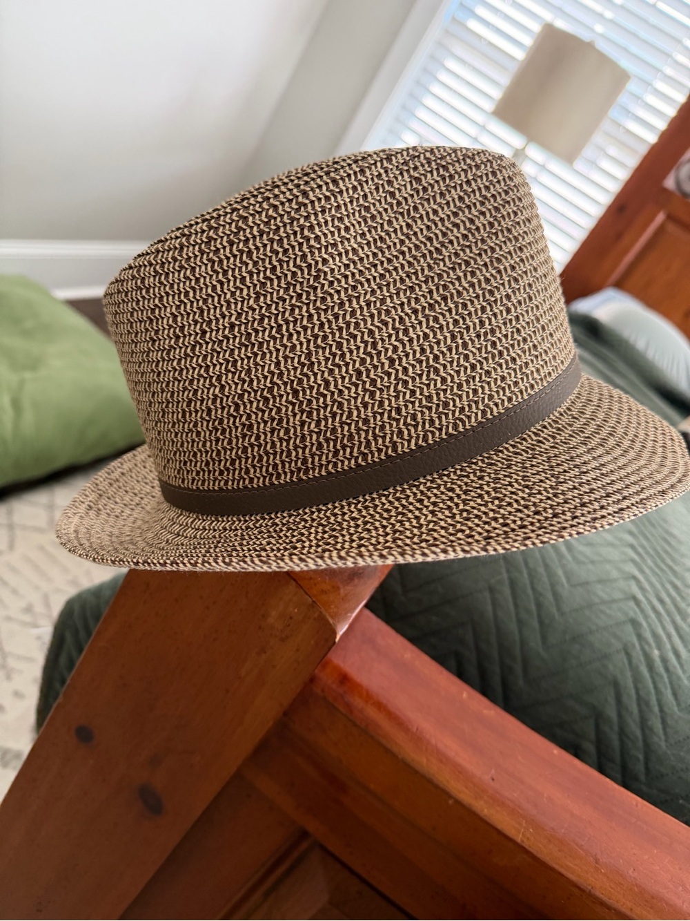 Straw Fedora Hat in Brown